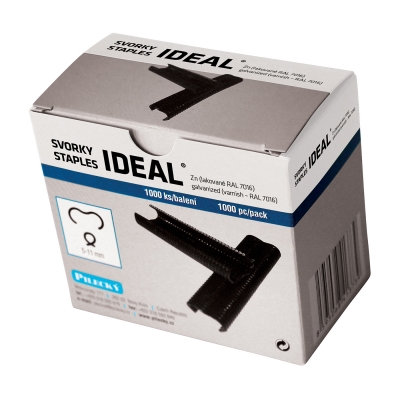 Svorka IDEAL poplastovaná (Zn+PVC), balení 1000 ks - barva antracit