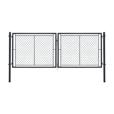 Dvoukřídlá brána IDEAL® II. poplastovaná (Zn + PVC) - rozměr 3605 × 1950 mm, barva antracit (RAL 7016)