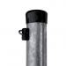 Post round IDEAL galvanized 2600/38/1,25mm, black cap, black drive-in clamp