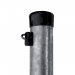 Post round IDEAL galvanized 2400/48/1,5mm, black cap, black drive-in clamp